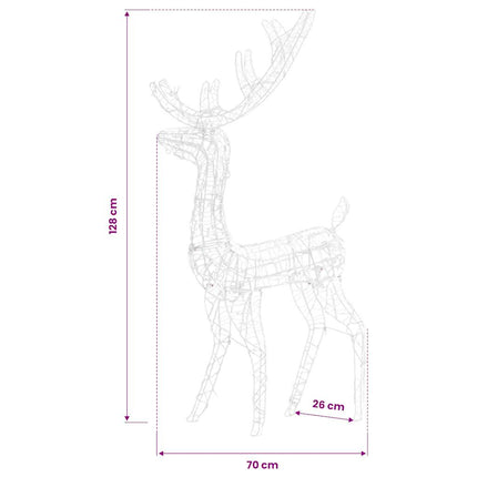Juldekoration ren akryl 140 LED 128 cm flerfärgad