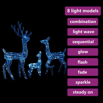 Juldekoration renfamilj akryl 300 LED blå