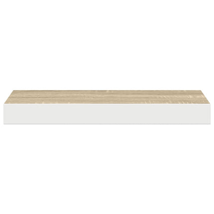 Svävande vägghylla ek och vit 40x23,5x3,8 cm MDF