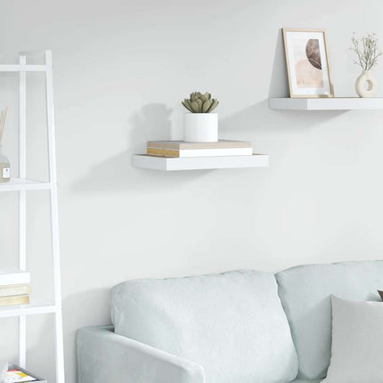 Svävande vägghylla ek och vit 50x23,5x3,8 cm MDF