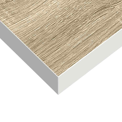 Svävande vägghyllor 2 st ek och vit 50x23x3,8 cm MDF