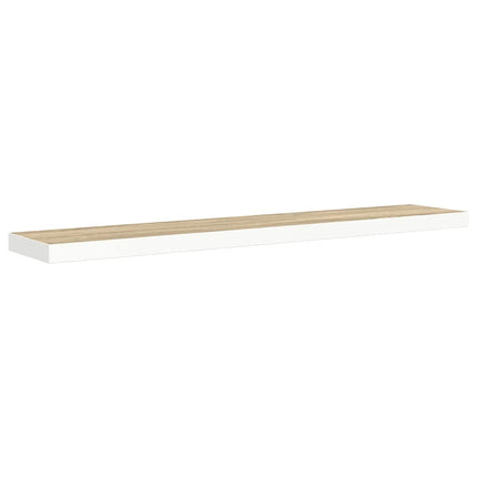 Svävande vägghylla ek och vit 120x23,5x3,8 cm MDF