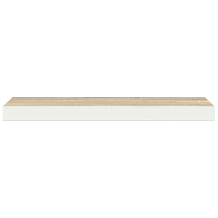 Svävande vägghylla ek och vit 120x23,5x3,8 cm MDF