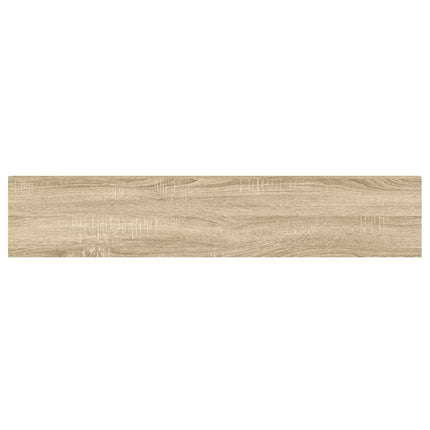 Svävande vägghyllor 2 st ek och vit 120x23,5x3,8 cm MDF