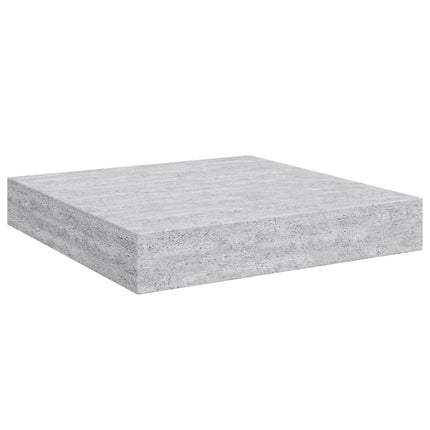 Svävande vägghyllor 2 st betonggrå 23x23,5x3,8 cm MDF