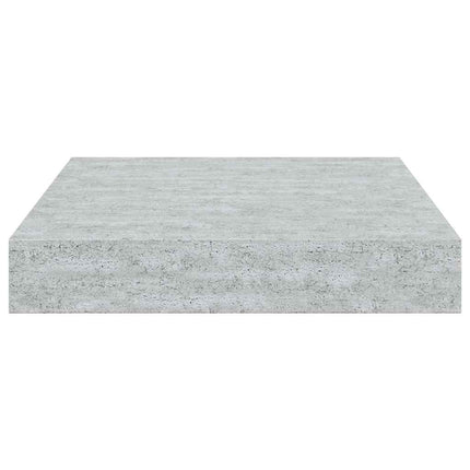 Svävande vägghyllor 2 st betonggrå 23x23,5x3,8 cm MDF