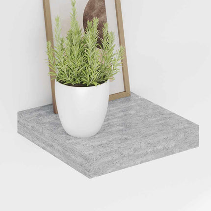 Svävande vägghyllor 4 st betonggrå 23x23,5x3,8 cm MDF