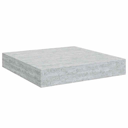 Svävande vägghyllor 4 st betonggrå 23x23,5x3,8 cm MDF
