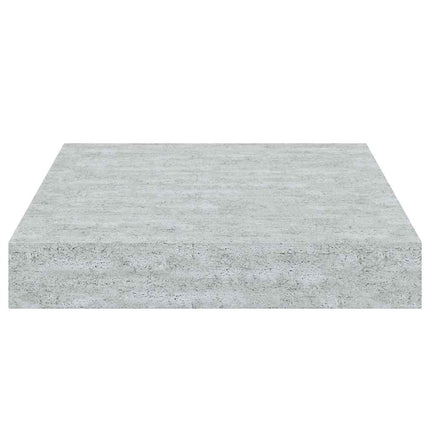Svävande vägghyllor 4 st betonggrå 23x23,5x3,8 cm MDF