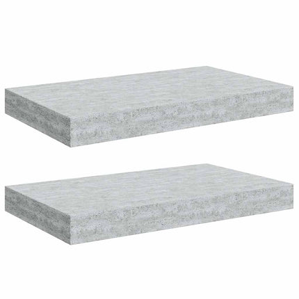 Svävande vägghyllor 2 st betonggrå 40x23x3,8 cm MDF