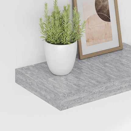 Svävande vägghyllor 2 st betonggrå 40x23x3,8 cm MDF