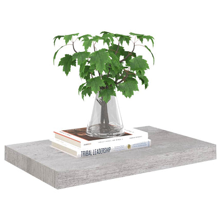 Svävande vägghylla betonggrå 50x23,5x3,8 cm MDF