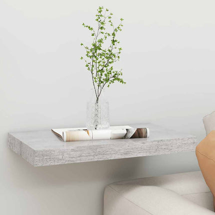 Svävande vägghylla betonggrå 50x23,5x3,8 cm MDF