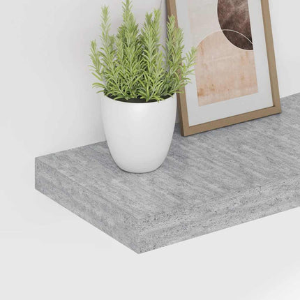 Svävande vägghyllor 4 st betonggrå 50x23x3,8 cm MDF