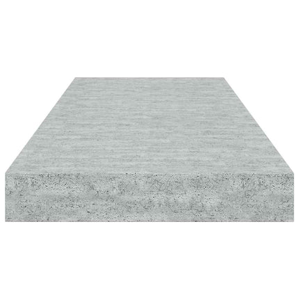 Svävande vägghyllor 2 st betonggrå 60x23,5x3,8 cm MDF