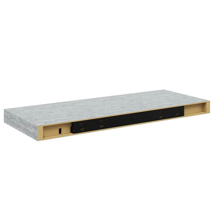 Svävande vägghyllor 2 st betonggrå 60x23,5x3,8 cm MDF