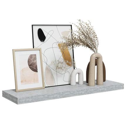 Svävande vägghylla betonggrå 80x23,5x3,8 cm MDF