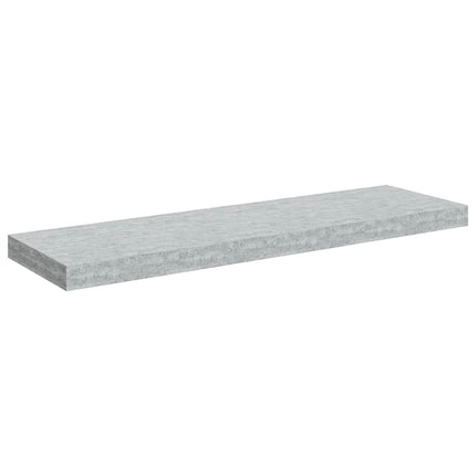 Svävande vägghyllor 2 st betonggrå 80x23,5x3,8 cm MDF