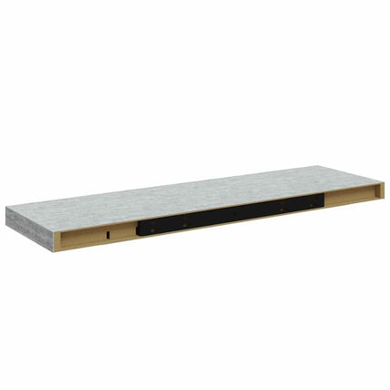 Svävande vägghyllor 2 st betonggrå 80x23,5x3,8 cm MDF