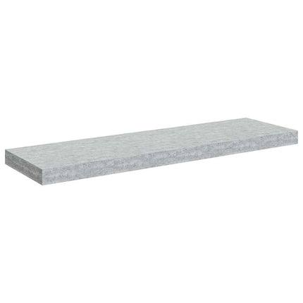 Svävande vägghyllor 4 st betonggrå 80x23,5x3,8 cm MDF