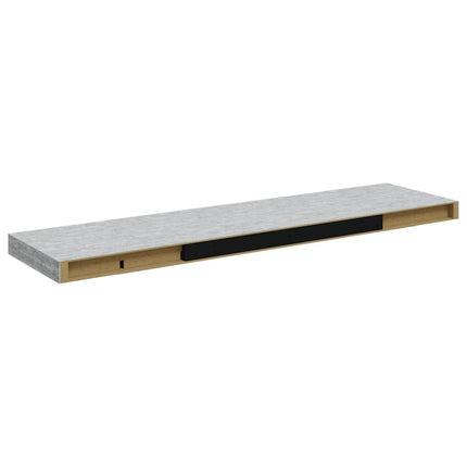 Svävande vägghylla betonggrå 90x23,5x3,8 cm MDF