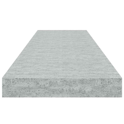 Svävande vägghyllor 2 st betonggrå 90x23,5x3,8 cm MDF