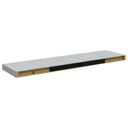 Svävande vägghyllor 4 st betonggrå 90x23,5x3,8 cm MDF