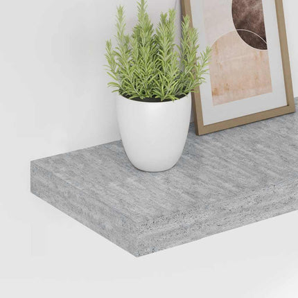 Svävande vägghylla betonggrå 120x23,5x3,8 cm MDF