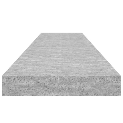 Svävande vägghyllor 2 st betonggrå 120x23,5x3,8 cm MDF