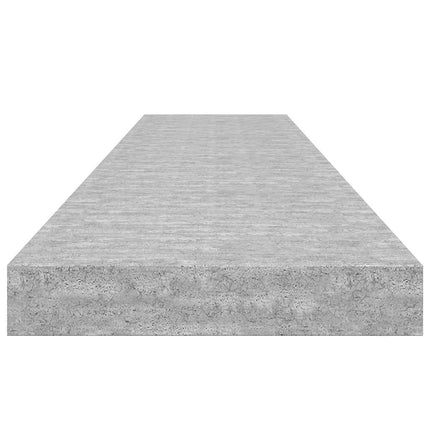 Svävande vägghyllor 4 st betonggrå 120x23,5x3,8 cm MDF