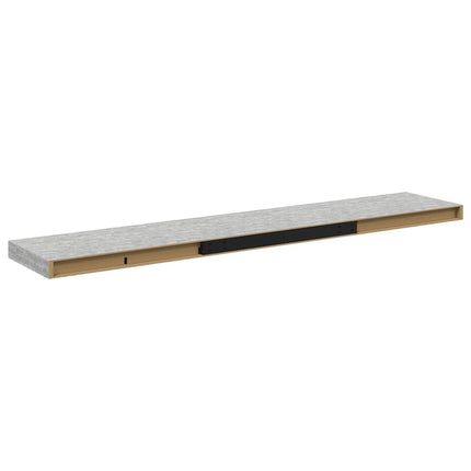 Svävande vägghyllor 4 st betonggrå 120x23,5x3,8 cm MDF