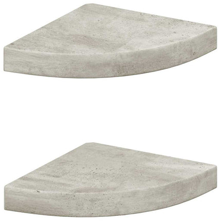 Svävande hörnhyllor 2 st betonggrå 25x25x3,8 cm MDF