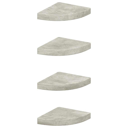 Svävande hörnhyllor 4 st betonggrå 25x25x3,8 cm MDF