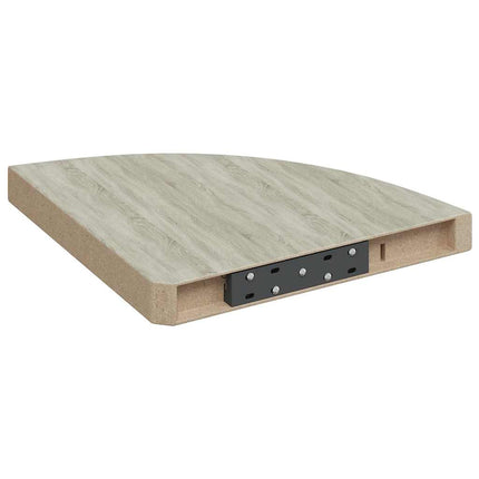 Svävande hörnhyllor 2 st ek och vit 35x35x3,8 cm MDF
