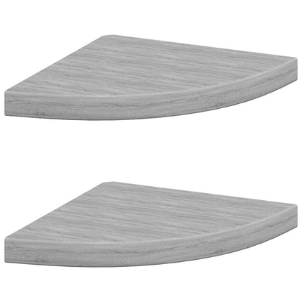 Svävande hörnhyllor 2 st betonggrå 35x35x3,8 cm MDF