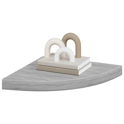 Svävande hörnhyllor 2 st betonggrå 35x35x3,8 cm MDF
