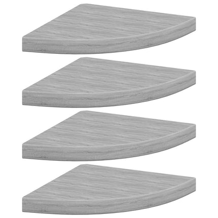 Svävande hörnhyllor 4 st betonggrå 35x35x3,8 cm MDF