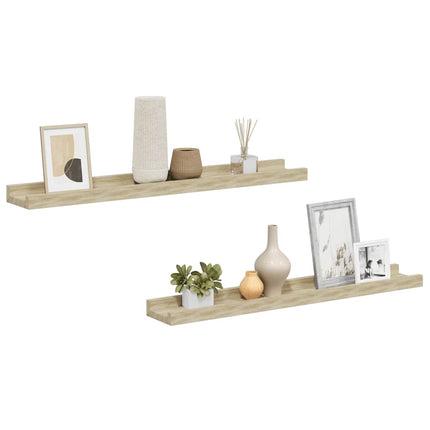 Vägghyllor 2 st Sonoma Ek 60x9x3 cm