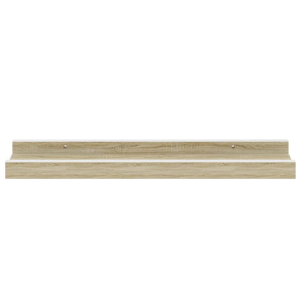 Vägghyllor 2 st vit och sonoma-ek 40x9x3 cm