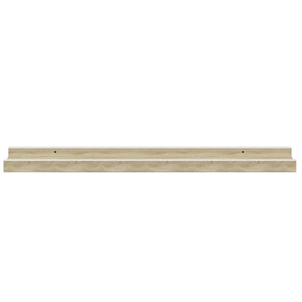 Vägghyllor 2 st vit och sonoma-ek 60x9x3 cm