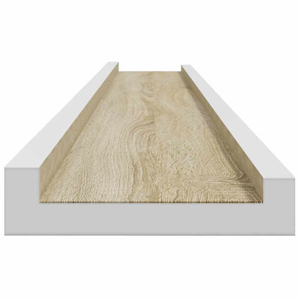 Vägghyllor 2 st vit och sonoma-ek 115x9x3 cm