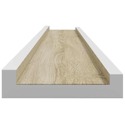 Vägghyllor 4 st vit och sonoma-ek 100x9x3 cm