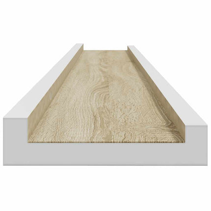 Vägghyllor 4 st vit och sonoma-ek 115x9x3 cm