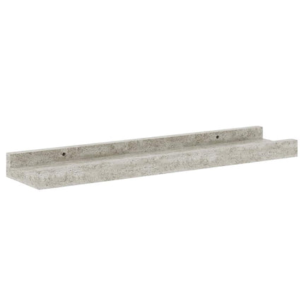 Vägghyllor 2 st betonggrå 40x9x3 cm