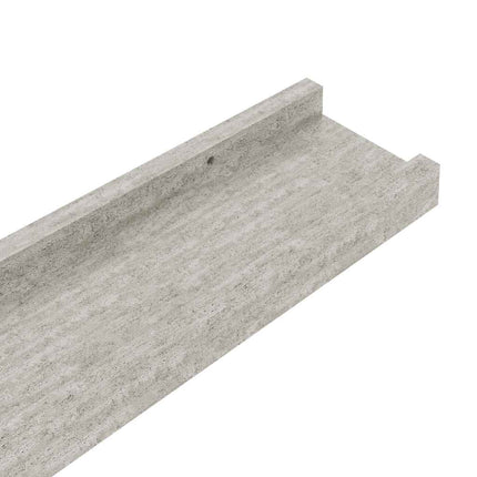 Vägghyllor 2 st betonggrå 60x9x3 cm