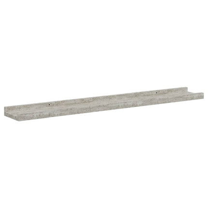 Vägghyllor 2 st betonggrå 80x9x3 cm