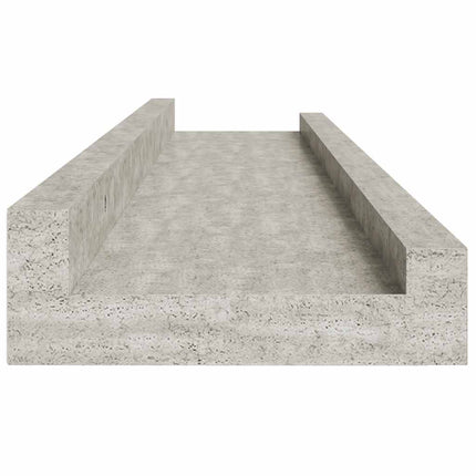 Vägghyllor 2 st betonggrå 80x9x3 cm