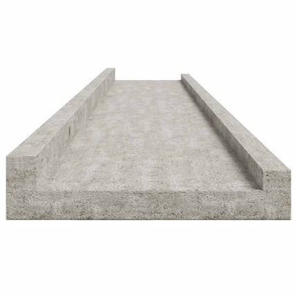 Vägghyllor 2 st betonggrå 115x9x3 cm