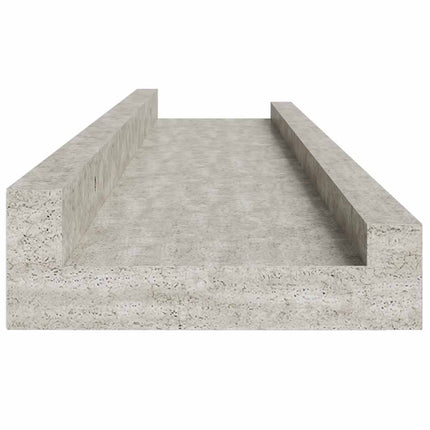 Vägghyllor 4 st betonggrå 60x9x3 cm