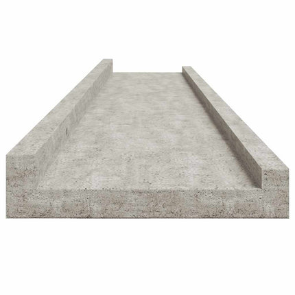 Vägghyllor 4 st betonggrå 100x9x3 cm